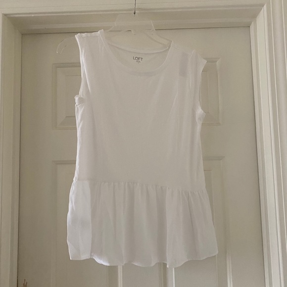 Loft PEPLUM MIXED MEDIA TEE - Picture 3 of 6